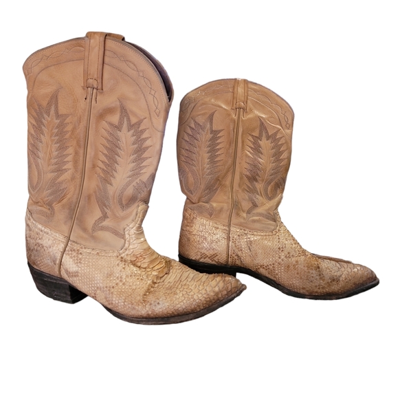 Tony Lama Other - Tony Lama Python Snakeskin Tan Western Boots Size 10.5